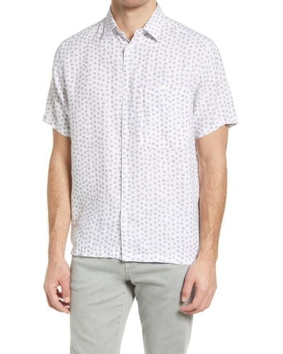 Ted Baker Albert Short Sleeve Linen Button-up Shirt - White