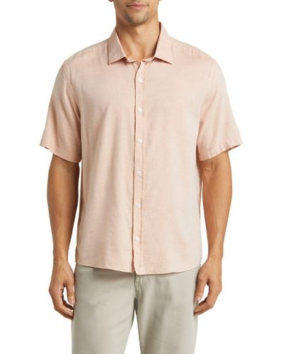 Robert Barakett Mount Eden Short Sleeve Button-up Shirt - Pink