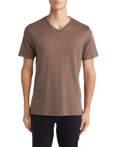 Robert Barakett Georgia Regular Fit V-neck T-shirt - Brown