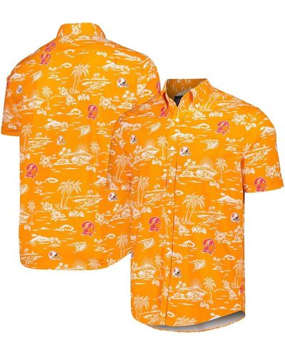 Reyn Spooner Tampa Bay Buccaneers Throwback Kekai Print Button-up Shirt At Nordstrom - Orange