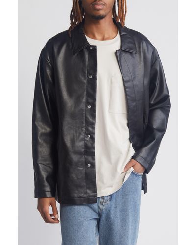 ASOS Faux Leather Shacket - Black