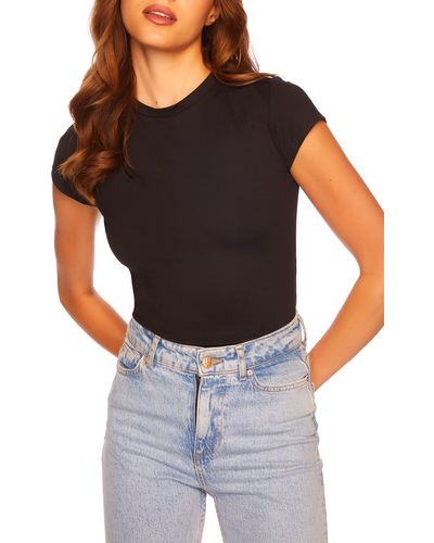 Susana Monaco Cap Sleeve T-shirt - Black
