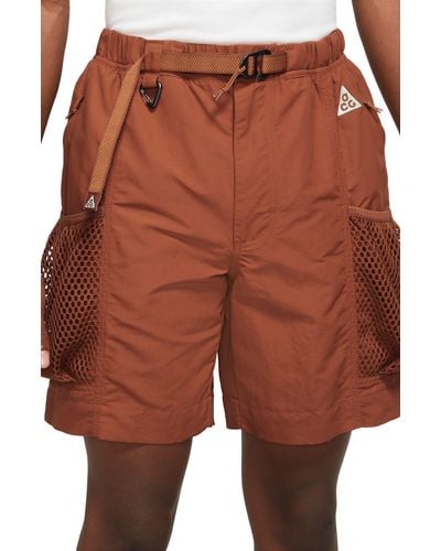 Nike Snowgrass Water Repellent Nylon Cargo Shorts - Orange