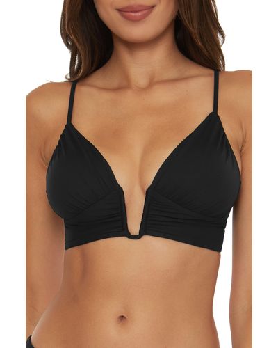 Becca Colorcode U-wire Shirred Bikini Top - Black