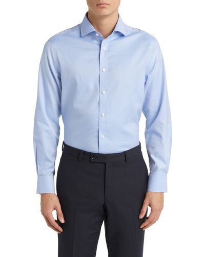 Charles Tyrwhitt Slim Fit Non-iron Solid Twill Dress Shirt - Blue