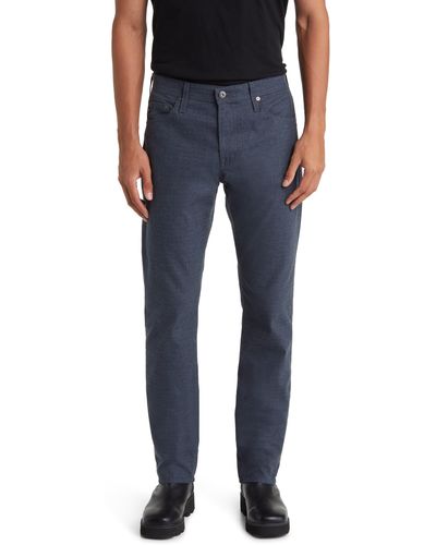 AG Jeans Everett Slim Straight Leg Herringbone Pants - Blue