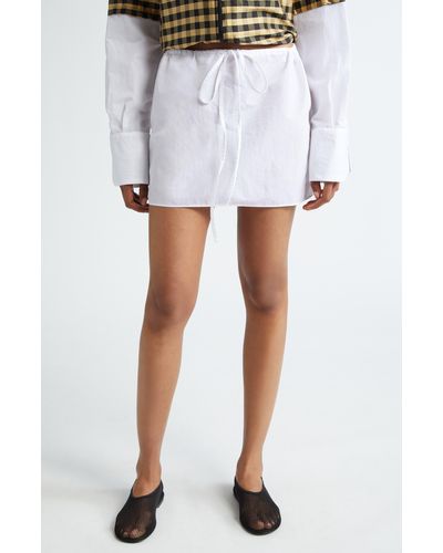 Coming of Age Drawstring Miniskirt - White