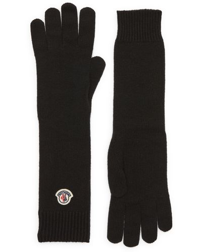 Moncler Wool & Cashmere Knit Long Gloves - Black
