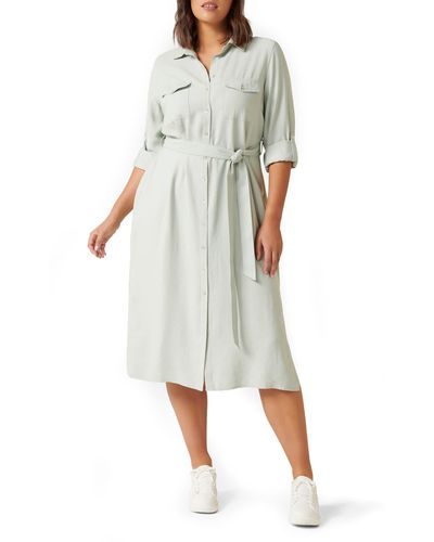 EVER NEW Rory Belted Long Sleeve Shirtdress - Multicolor