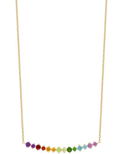 Bony Levy 14k Gold Bar Pendant Necklace - White