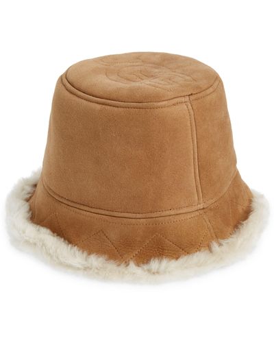 UGG ugg(r) Tasman Stitch Genuine Shearling Bucket Hat - Natural