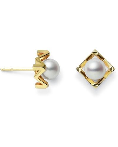 Mikimoto M Cultured Pearl Stud Earrings - Metallic
