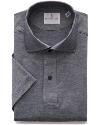 Emanuel Berg Premium Quality Cotton Jersey Polo - Gray