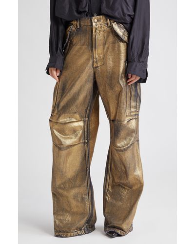 R13 Wide Leg Cargo Jeans - Natural