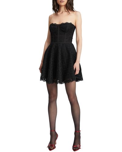 Bardot Skylar Strapless Lace Minidress - Black