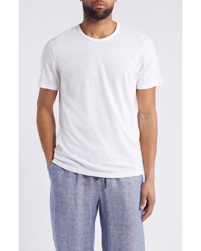 Daniel Buchler Linen & Cotton Pajama T-shirt - White