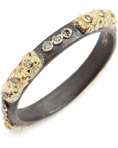 Armenta Old World Carved Diamond Stack Ring - Metallic