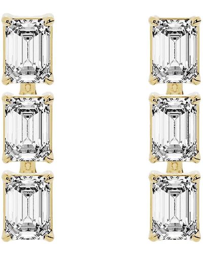 Jennifer Fisher 18k Gold Lab Created Diamond Drop Earrings - 1.44 Ctw - White