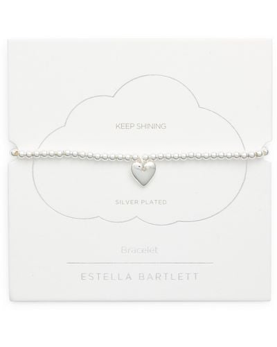 Estella Bartlett Sienna Cushion Heart Charm Bracelet - White