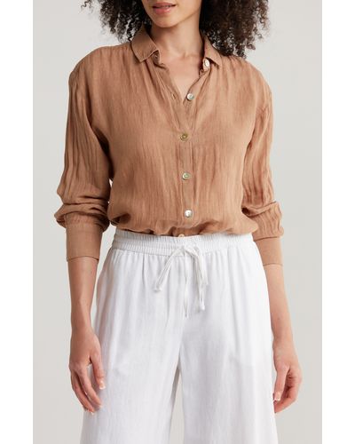Bella Dahl Linen Button-up Shirt - Natural