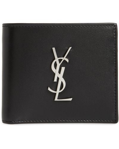 Saint Laurent Leather Credit Card Holder - Black