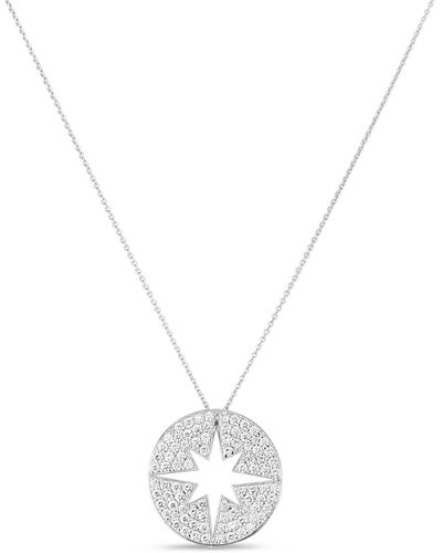 Roberto Coin Diamond Starburst Pendant Necklace - White