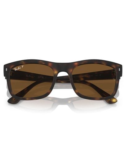 Ray-Ban 56mm Polarized Square Sunglasses - Brown