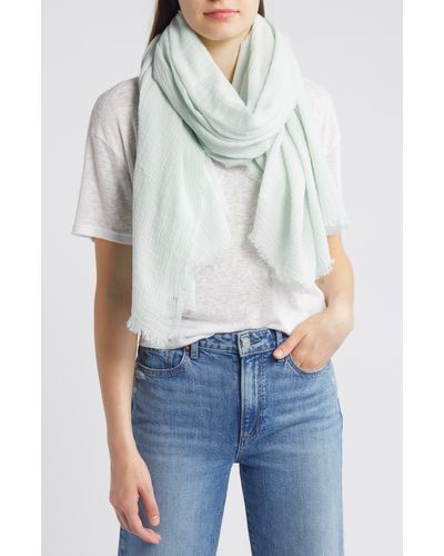Nordstrom Cotton Crinkle Scarf - White