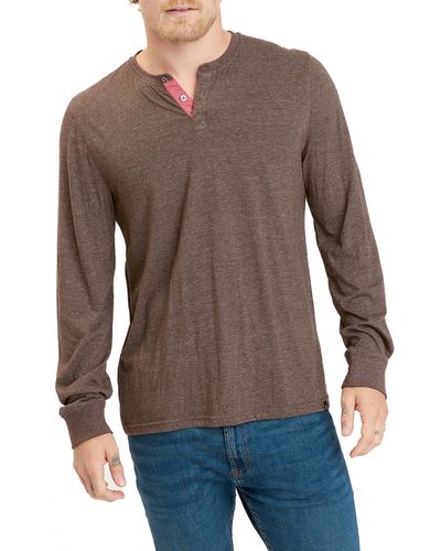 Threads For Thought Long Sleeve Henley - Brown