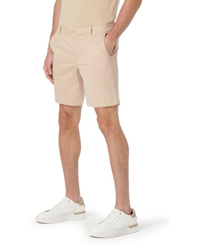 Bugatchi Theo Flat Front Stretch Chino Shorts - Natural