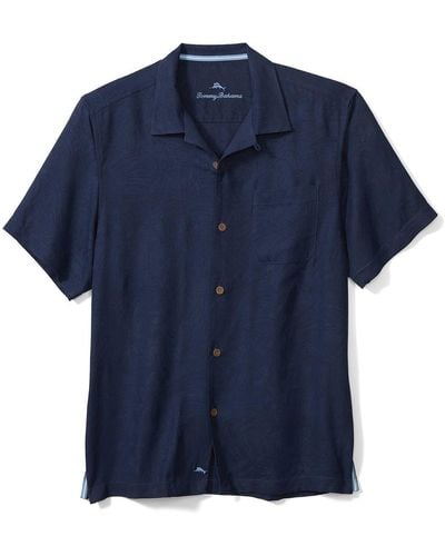 Tommy Bahama Tropic Isle Short Sleeve Button-up Silk Camp Shirt - Blue