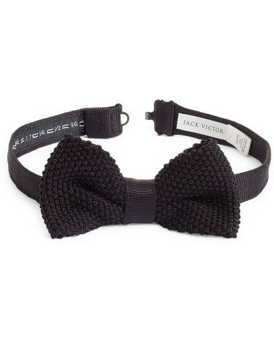 Jack Victor Ingleside Silk Knit Bow Tie - Black