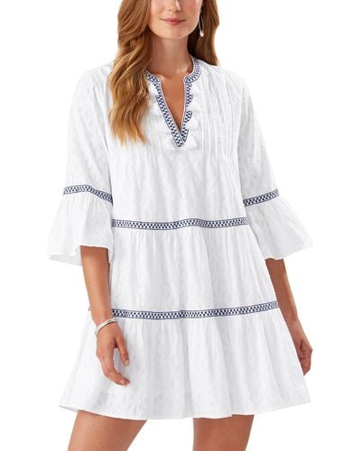 Tommy Bahama Cotton Tiered Cover-up Dress - White