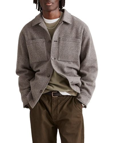 Madewell Wool Blend Shirt Jacket - Gray