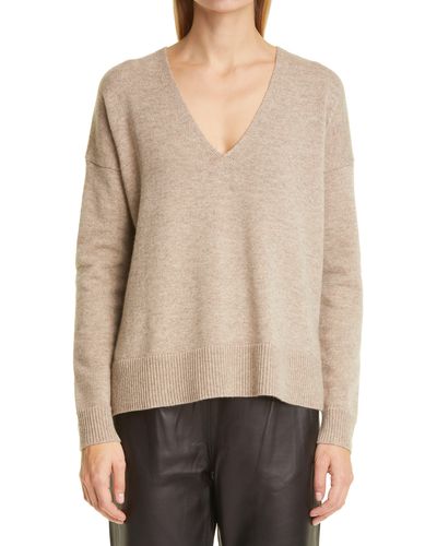 Co. V-neck Wool & Cashmere Sweater - Natural