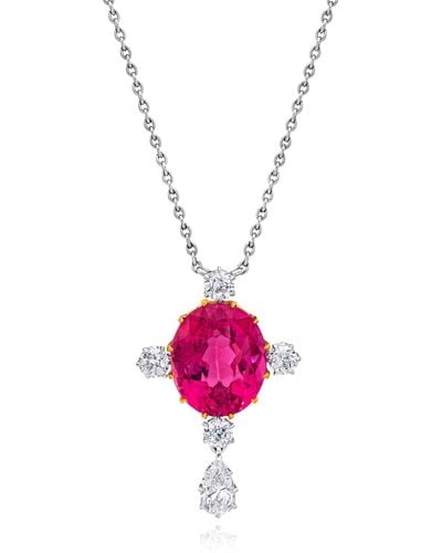 Mindi Mond Pink Tourmaline & Diamond Necklace