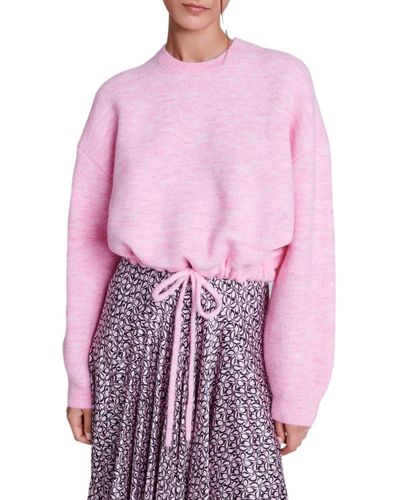 Maje Mylace Drawstring Hem Sweater - Pink