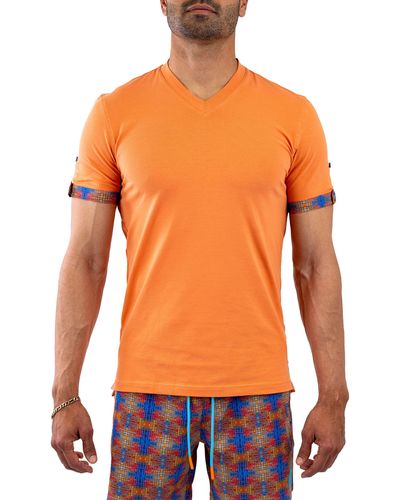 Maceoo Vivaldi V-neck T-shirt - Orange