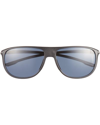Tag Heuer Vingt Sept 60mm Rectangular Sport Sunglasses - Blue