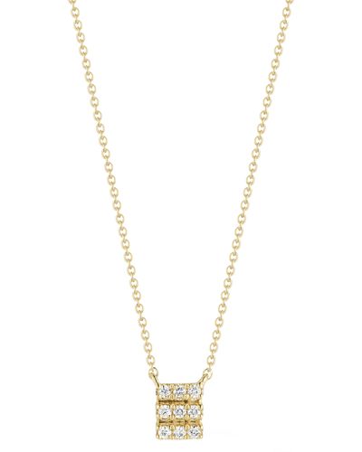 Dana Rebecca Mini Diamond Triple Row Pendant Necklace - Metallic