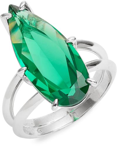 Nadri Shine On Teardrop Cubic Zirconia Ring - Green