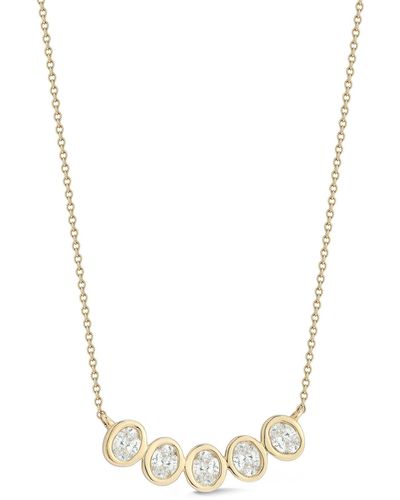 Dana Rebecca Mikaela Estelle Diamond Curved Pendant Necklace - White