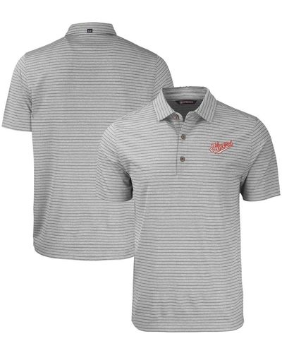 Cutter & Buck Dayton Flyers Big & Tall Forge Eco Stripe Stretch Recycled Polo At Nordstrom - Gray