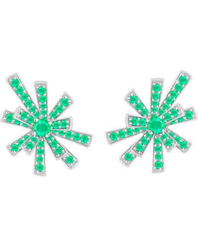 Hueb Emerald Starburst Stud Earrings - Green