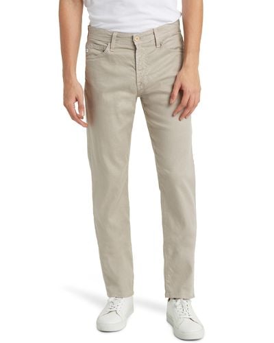 AG Jeans Everett Slim Straight Leg Stretch Cotton & Linen Pants - Natural
