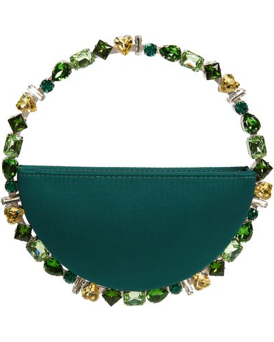 L'ALINGI Eternity Crystal Top Handle Bag - Green