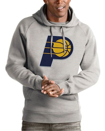 Antigua Indiana Pacers Team Logo Victory Pullover Hoodie At Nordstrom - Gray
