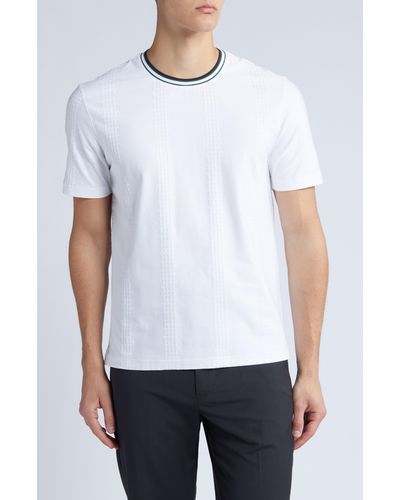 Ted Baker Rousel Textured Cotton Ringer T-shirt - White