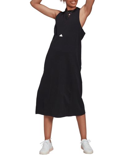 adidas Cutout Sleeveless Rib Dress - Black
