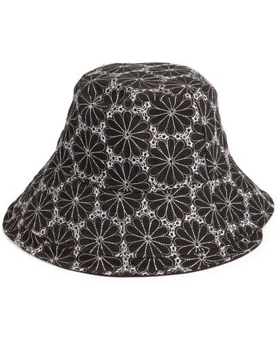 Treasure & Bond Embroidered Reversible Twill Bucket Hat - Black